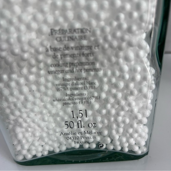 Glass bottle with foam pellets and cork stopper & tap 11” tall - Picture 7 of 7